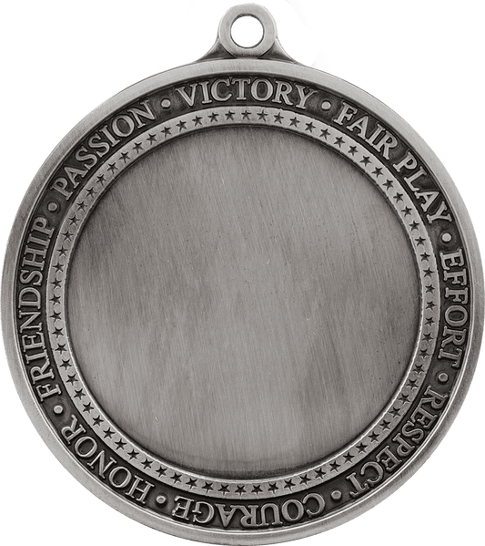 Antique Silver Inspirational 2" Insert Medal Holder - 2 3/4"