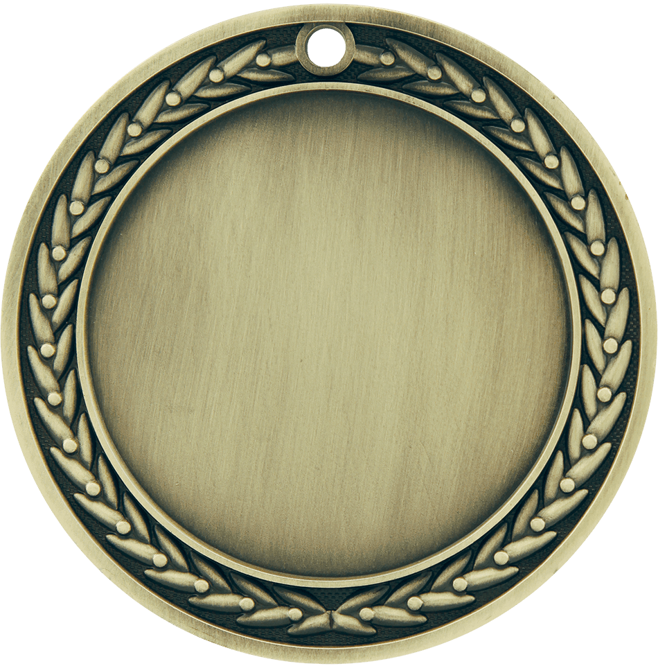 4" Antique Gold 3" Insert Holder Medal