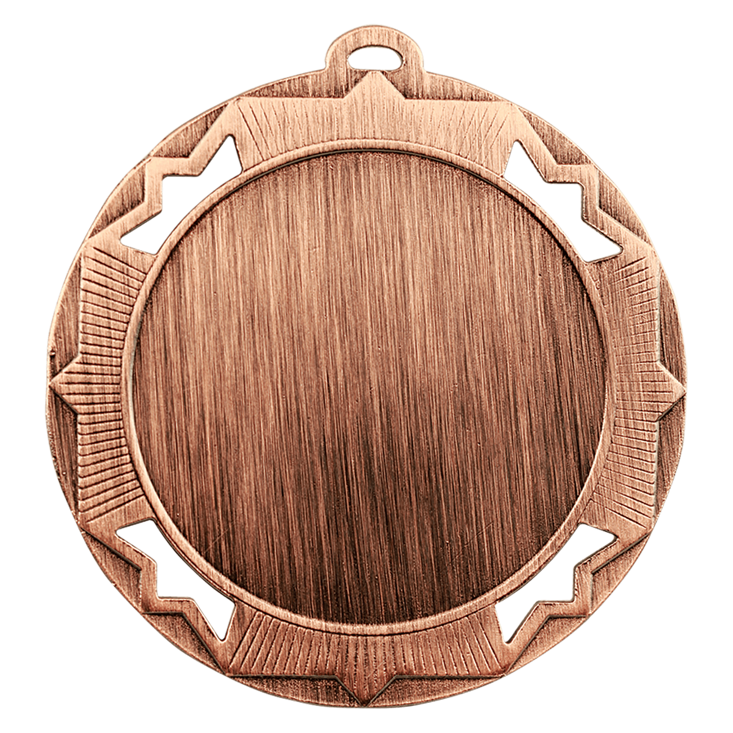 Antique Bronze Crown 2" Insert Holder Medal - 2 3/4"