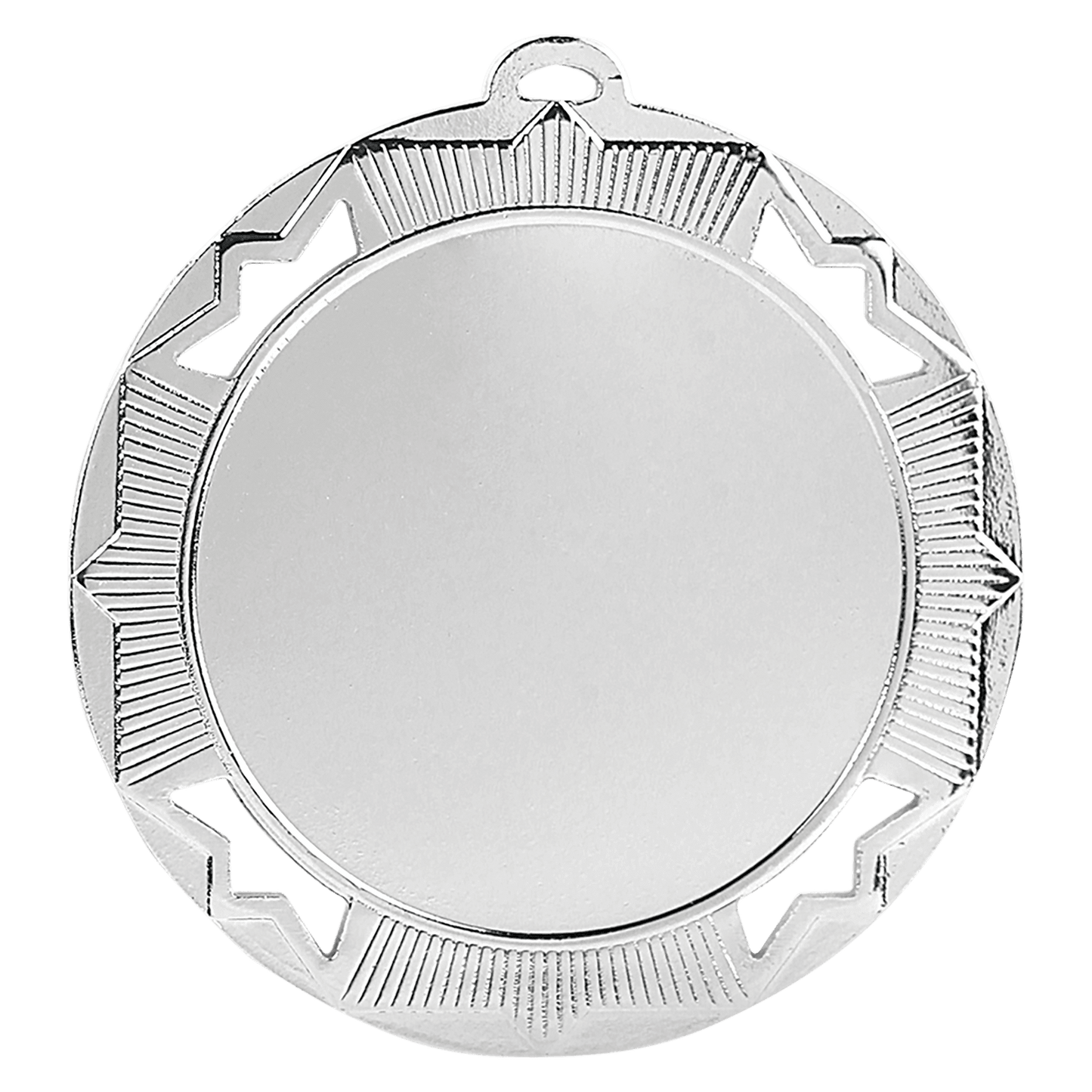 Bright Silver Crown 2" Insert Holder Medal - 2 3/4"
