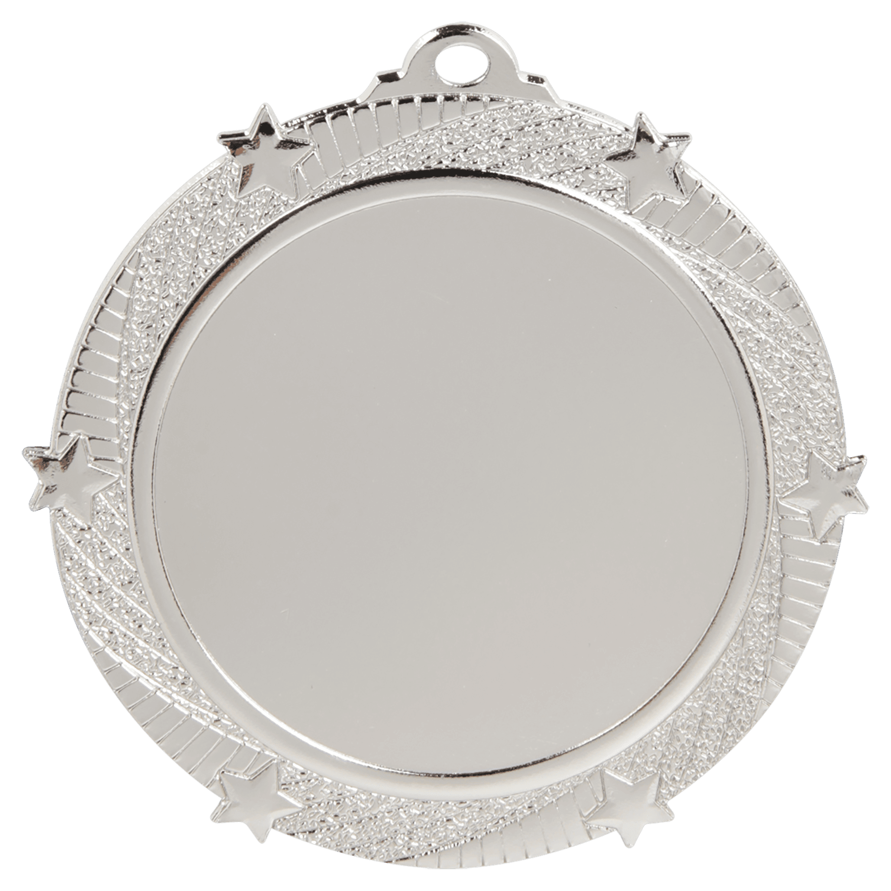 Bright Silver 6-Star 2" Insert Medal Holder - 2 3/4"
