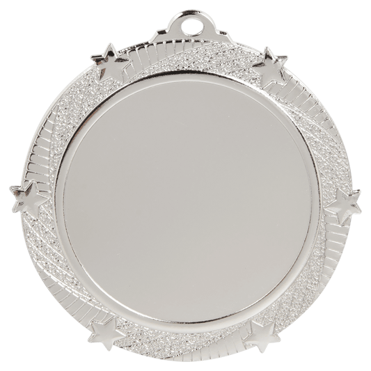 Bright Silver 6-Star 2" Insert Medal Holder - 2 3/4"