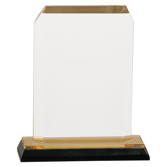 3 1/2" x 5 1/2" Gold Clipped Corner Impress Acrylic