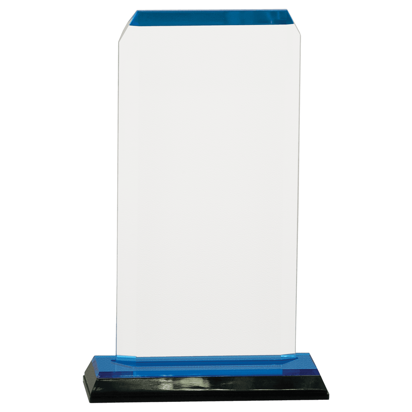 Blue Clipped Corner Impress Acrylic - 3 1/2" x 7 1/2"