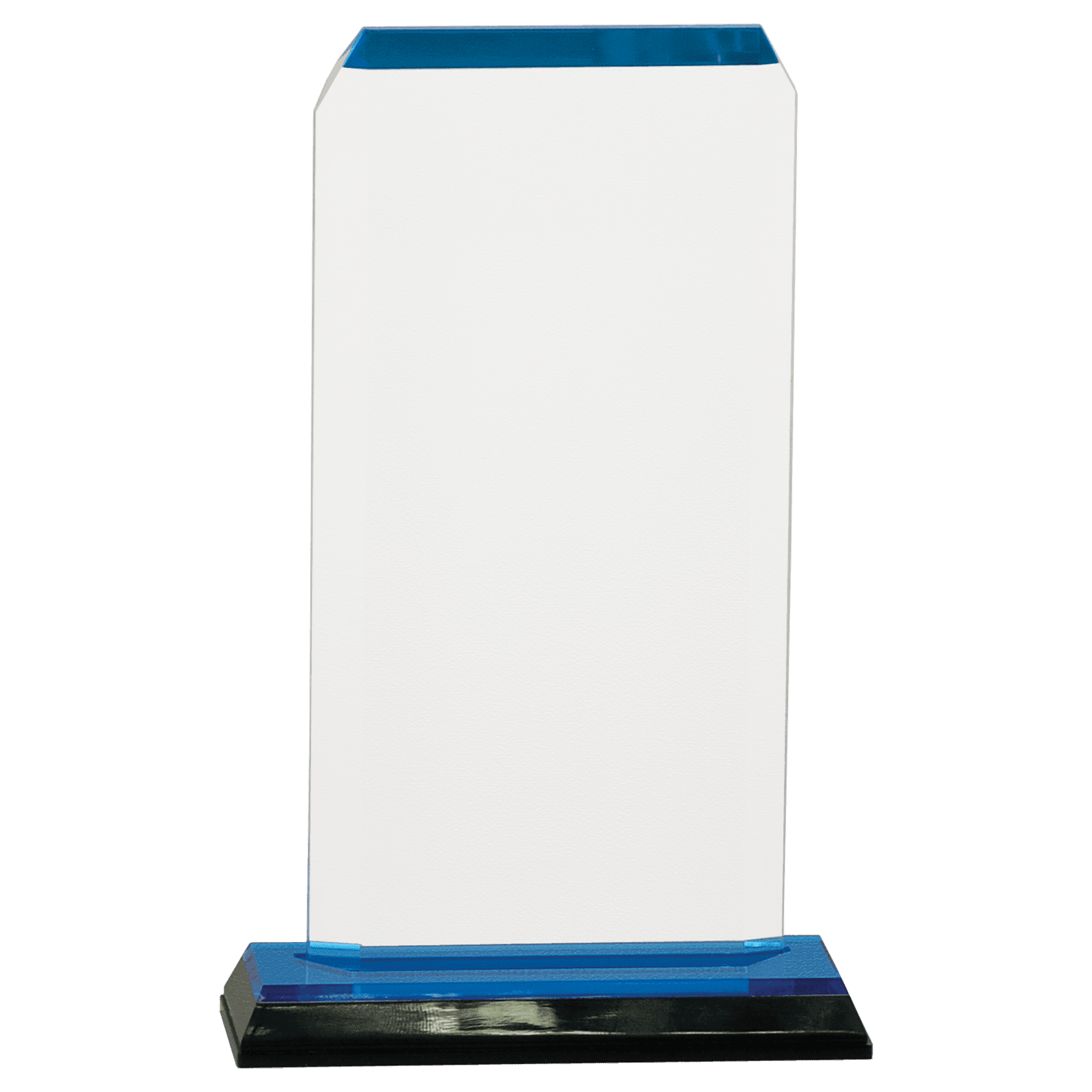 Blue Clipped Corner Impress Acrylic - 3 1/2" x 7 1/2"