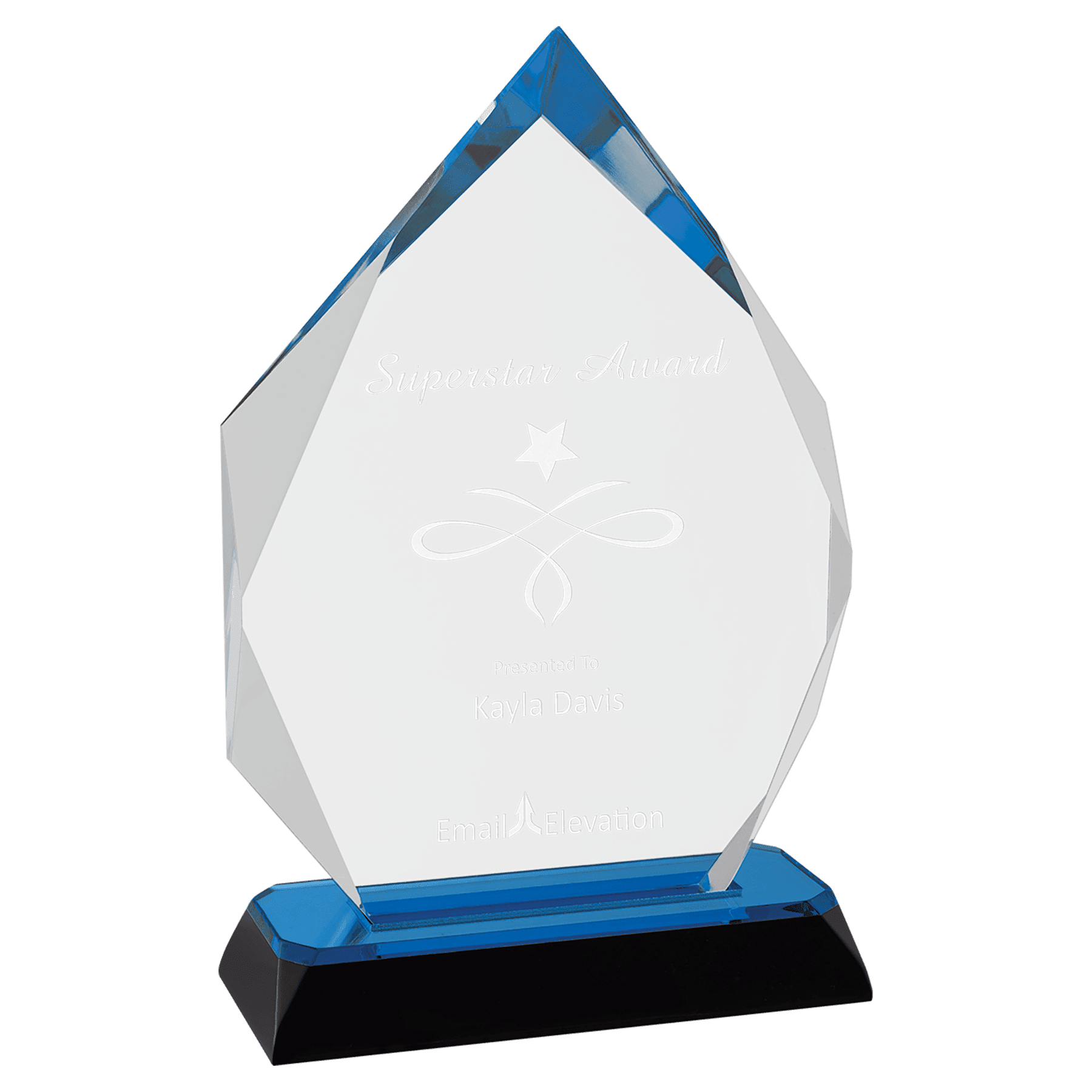 7 3/4" Blue Diamond Corner Base Impress Acrylic