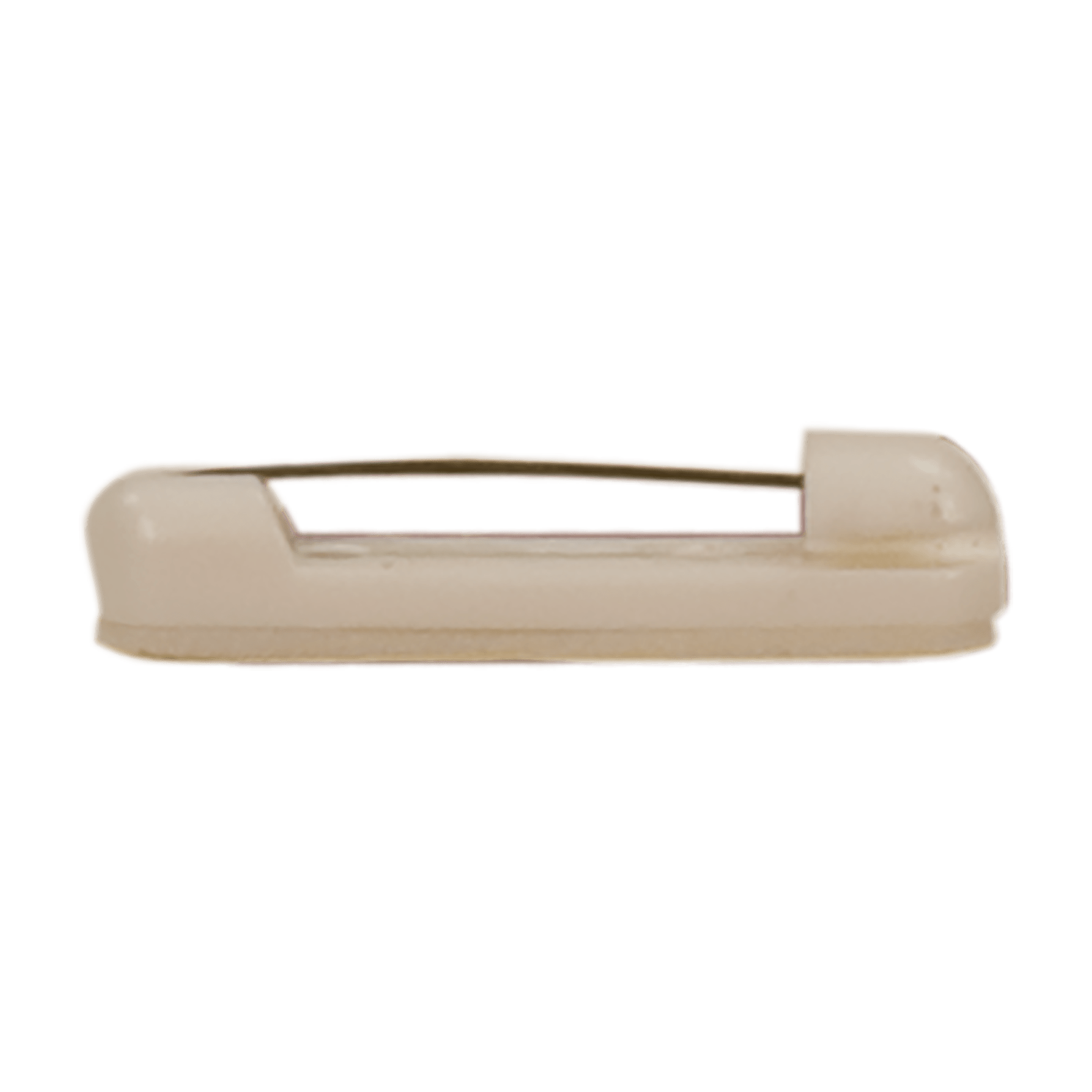 White Rounded Plastic Bar Pin with Adhesive - 1 1/2"