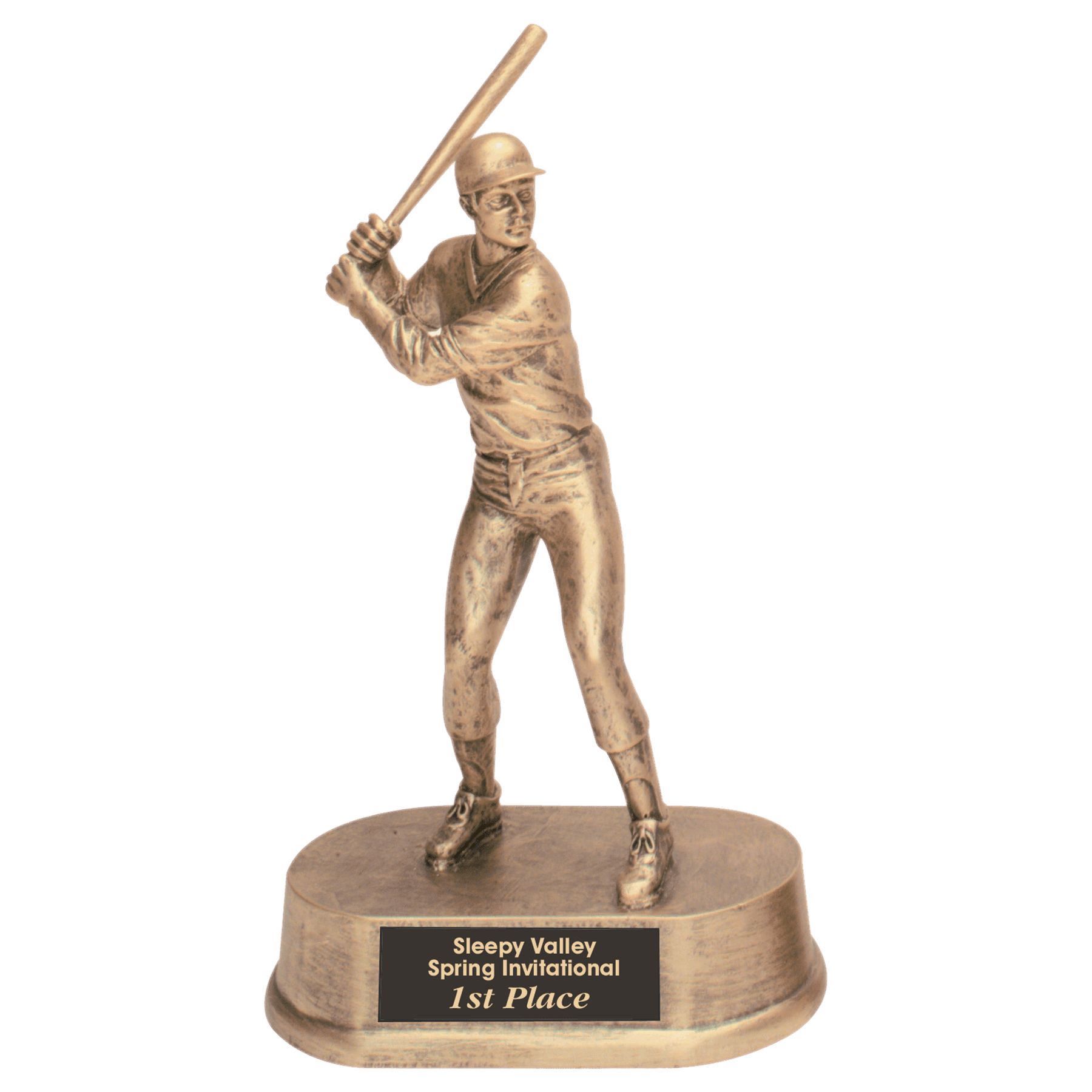 Antique Gold Male Baseball Resin - 9"