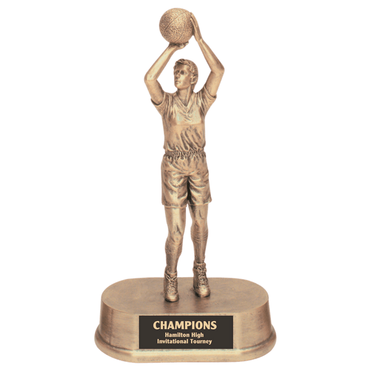 9 1/4" Antique Gold Female Basketball Resin