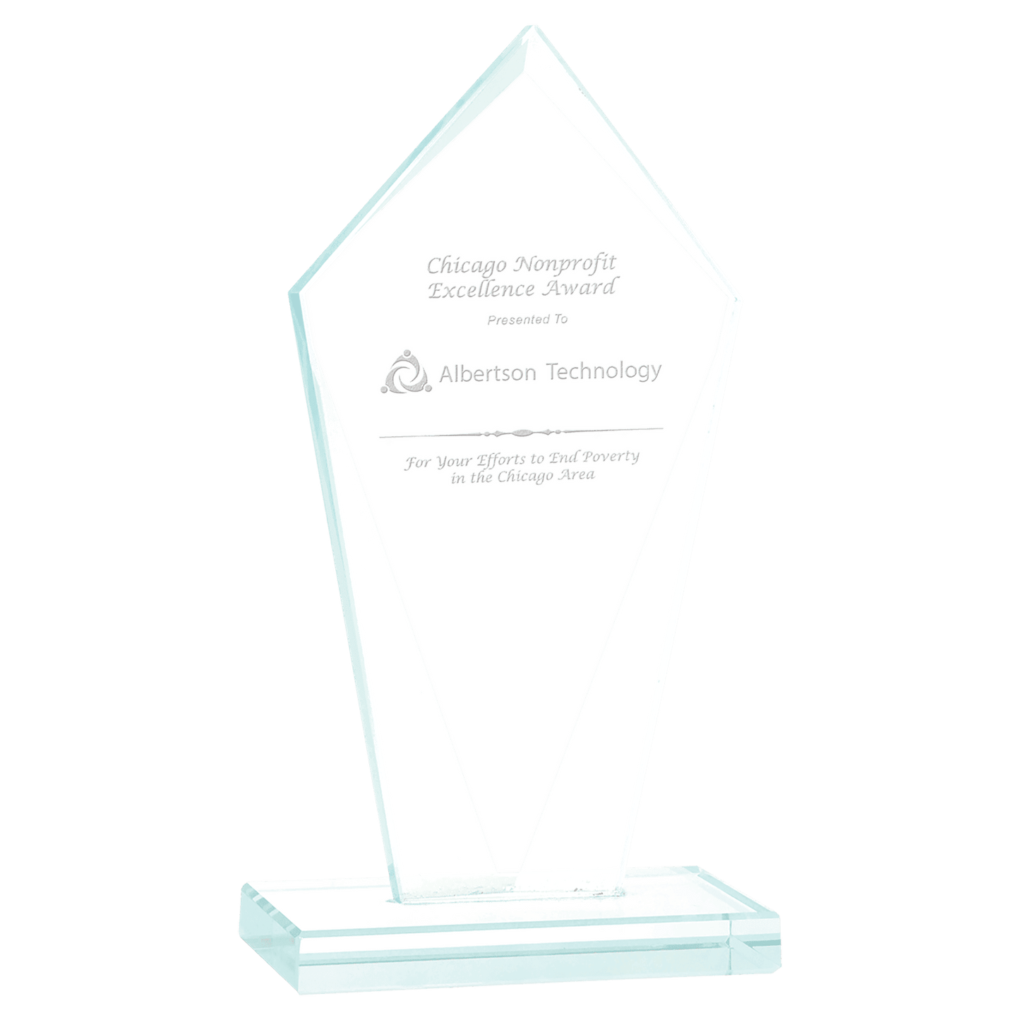 Diamond Jade Glass Award - 6 3/4"