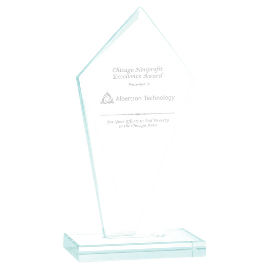 Diamond Jade Glass Award - 6 3/4"
