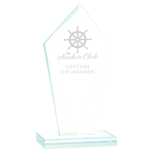 Diamond Jade Glass Award - 8 1/2"