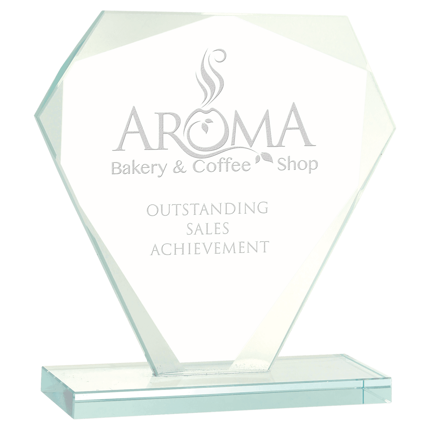 Cut Diamond Jade Glass Award - 5 1/2"