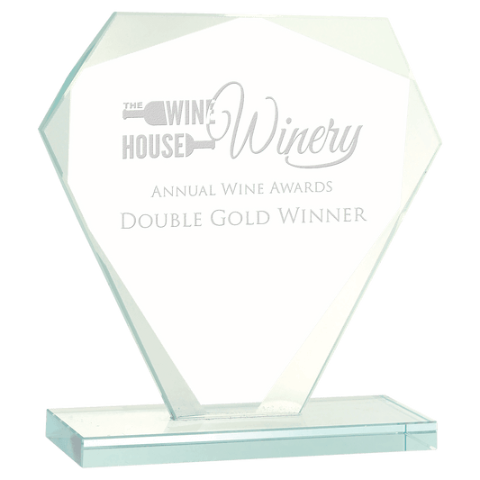 6 1/4" Cut Diamond Jade Glass Award