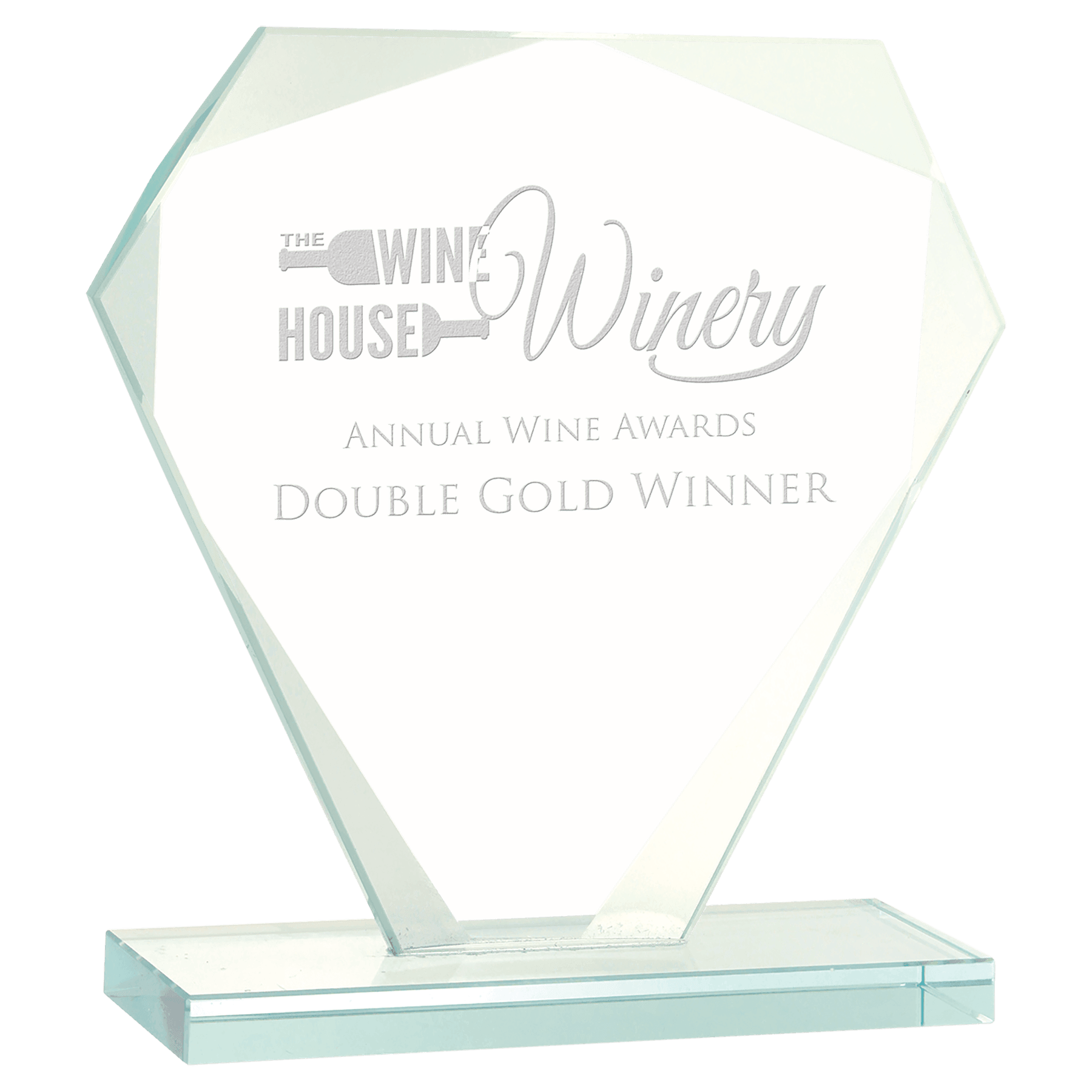 Cut Diamond Jade Glass Award - 6 1/4"
