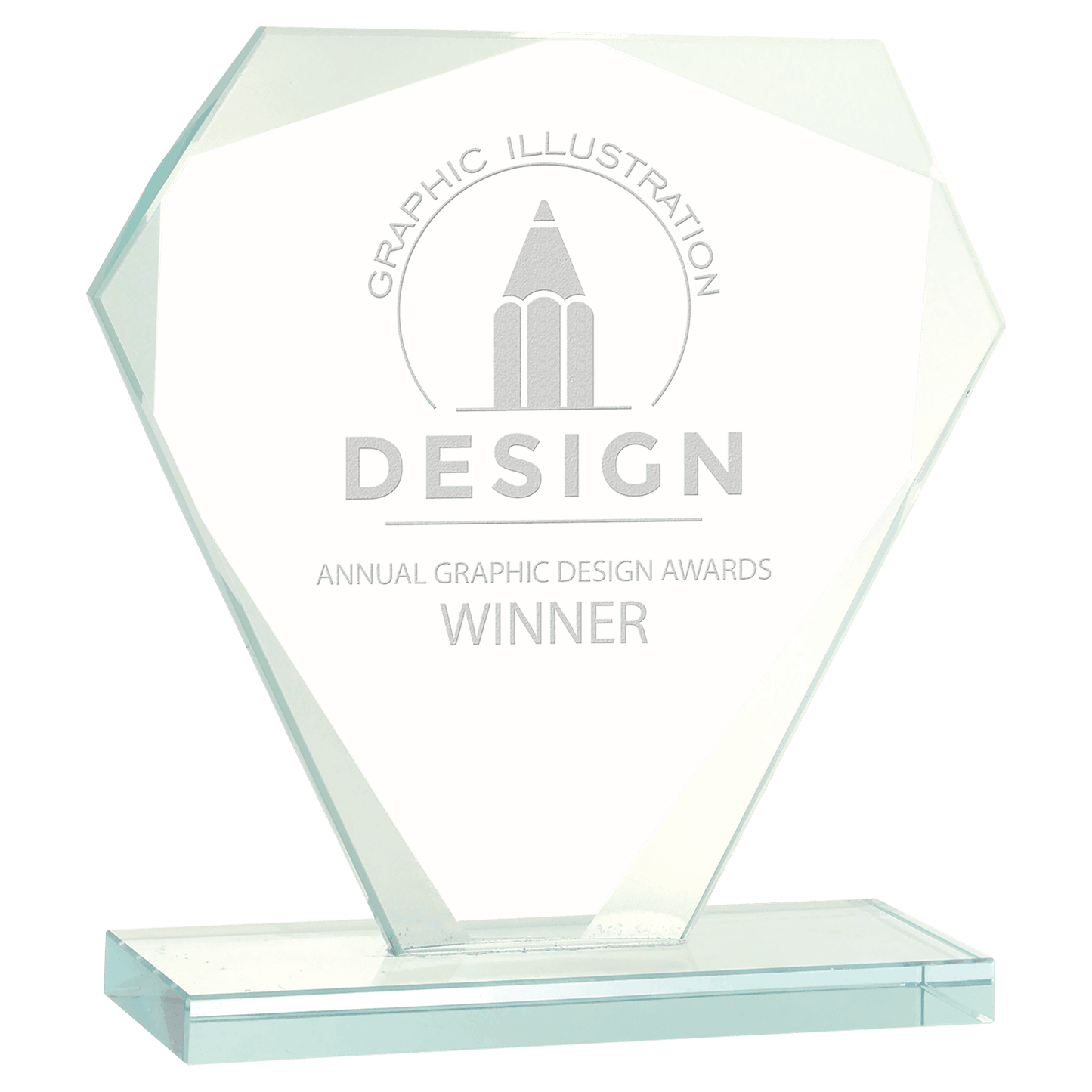 Cut Diamond Jade Glass Award - 7"