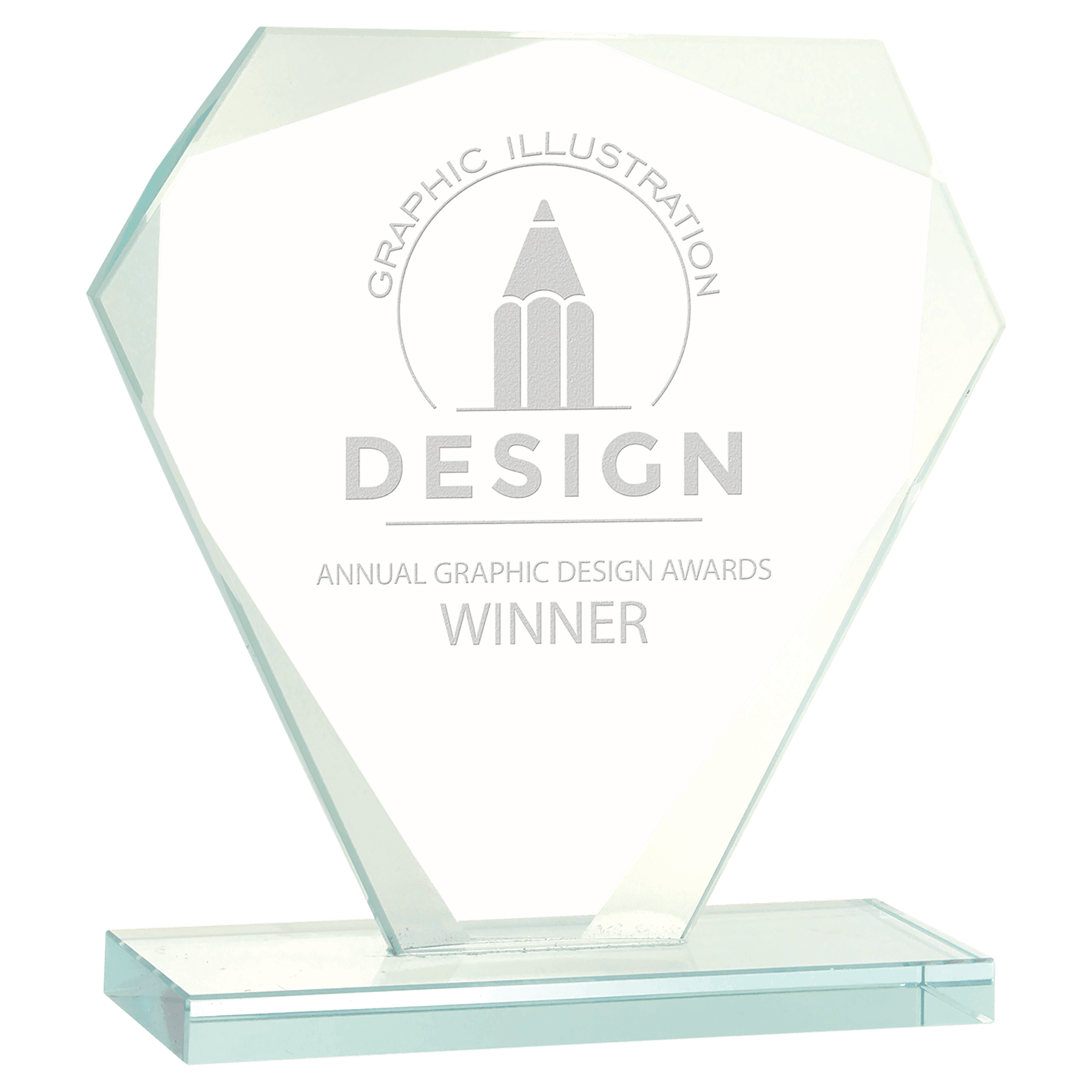 Cut Diamond Jade Glass Award - 7"