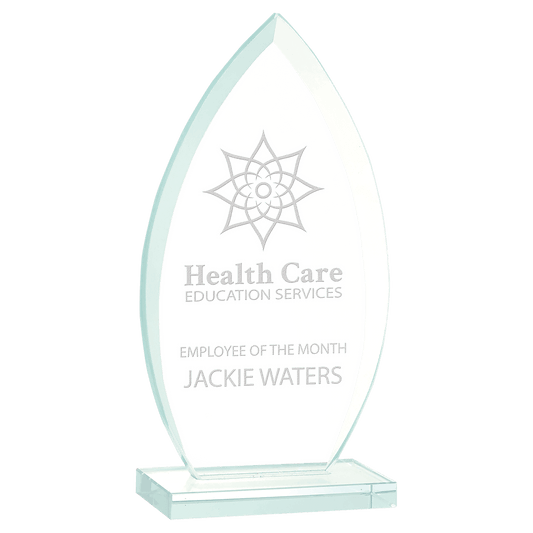 Oval Jade Glass Award - 7"