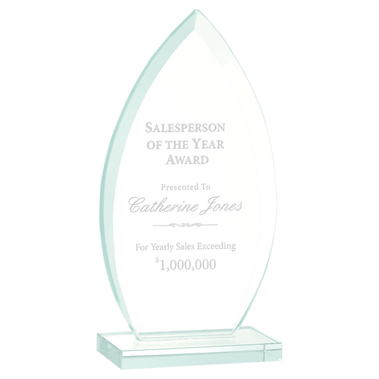 Oval Jade Glass Award - 7 3/4"