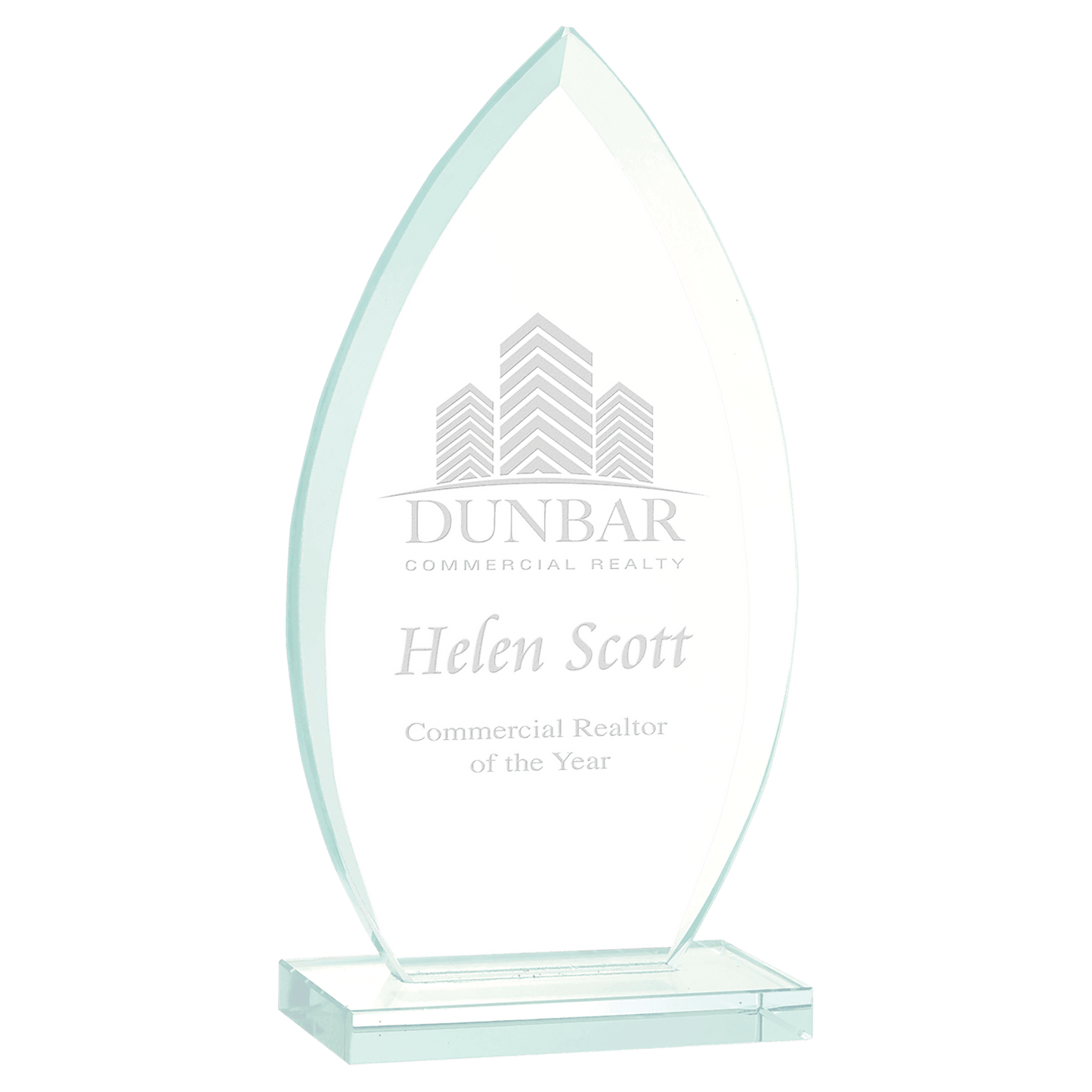Oval Jade Glass Award - 8 3/4"