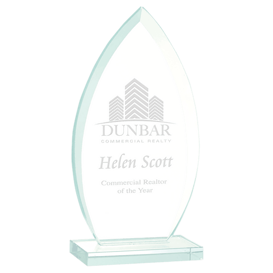 Oval Jade Glass Award - 8 3/4"