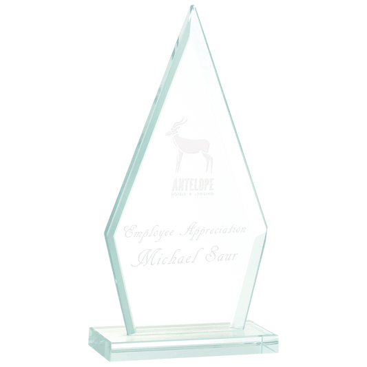 Triangle Jade Glass Award - 7 1/2"