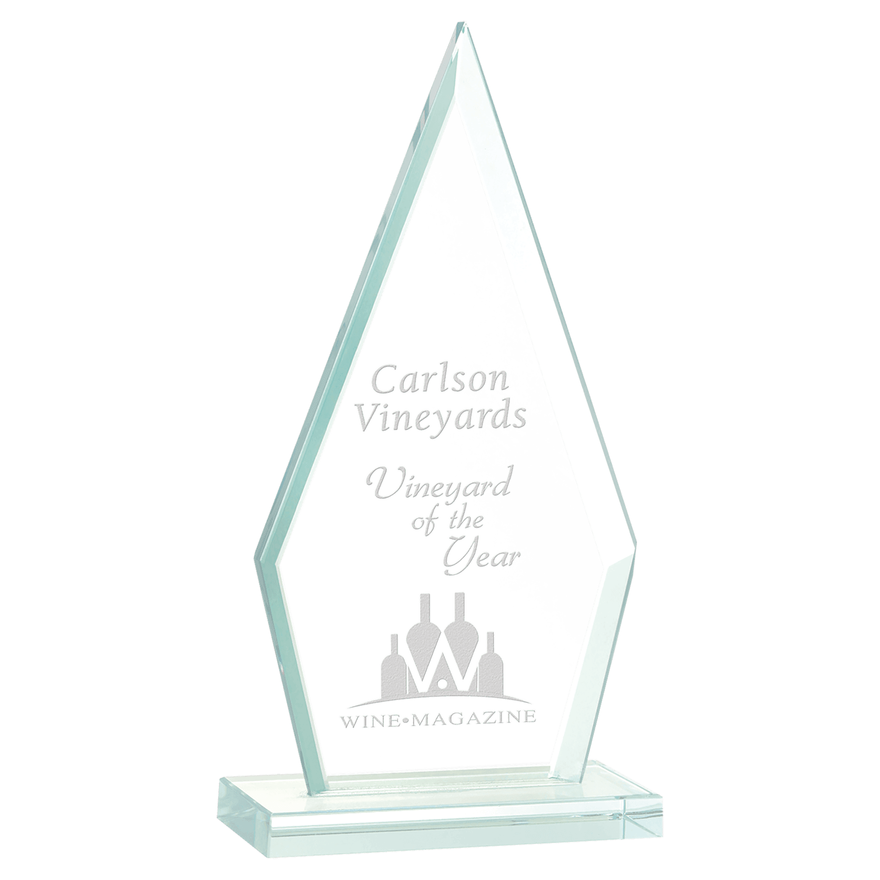 Triangle Jade Glass Award - 8 1/2"