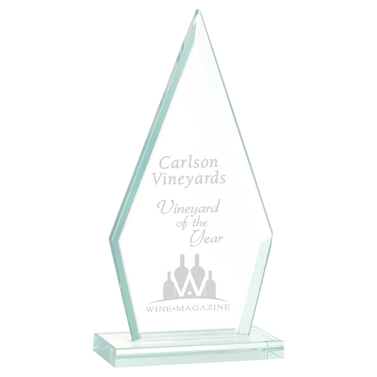 Triangle Jade Glass Award - 8 1/2"