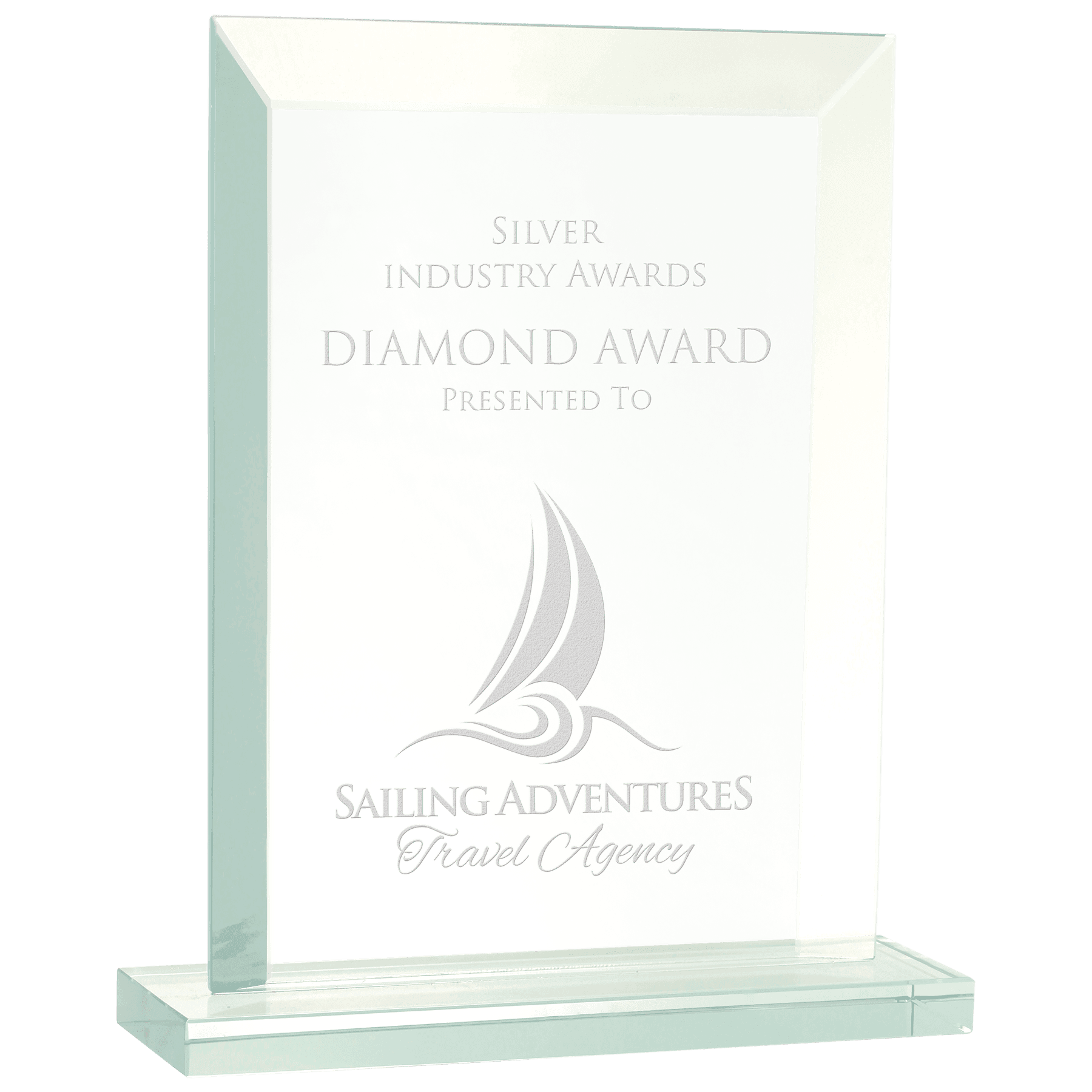 Rectangle Jade Glass Award - 7 3/4"