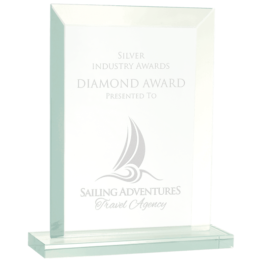 Rectangle Jade Glass Award - 7 3/4"