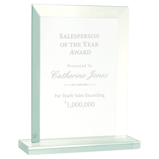 Rectangle Jade Glass Award - 8 1/2"