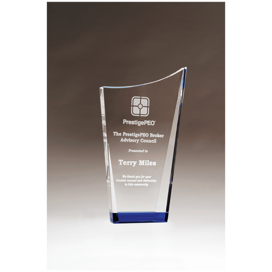5 1/8" x 8 7/8" Contemporary Series Crystal with Blue Cry stal Bottom