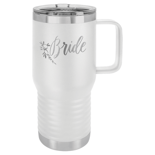 Polar Camel 20 oz. White Vacuum Insulated Travel Mug with Slider Lid