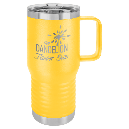 Polar Camel 20 oz. Yellow Vacuum Insulated Travel Mug with Slider Lid