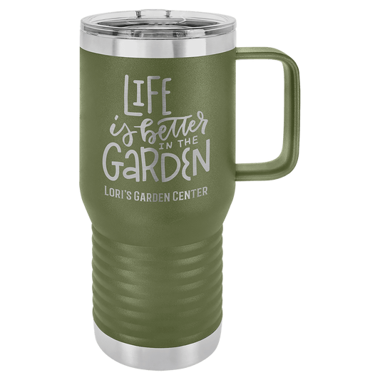 Polar Camel 20 oz. Olive Green Vacuum Insulated Travel Mug with Slider Lid