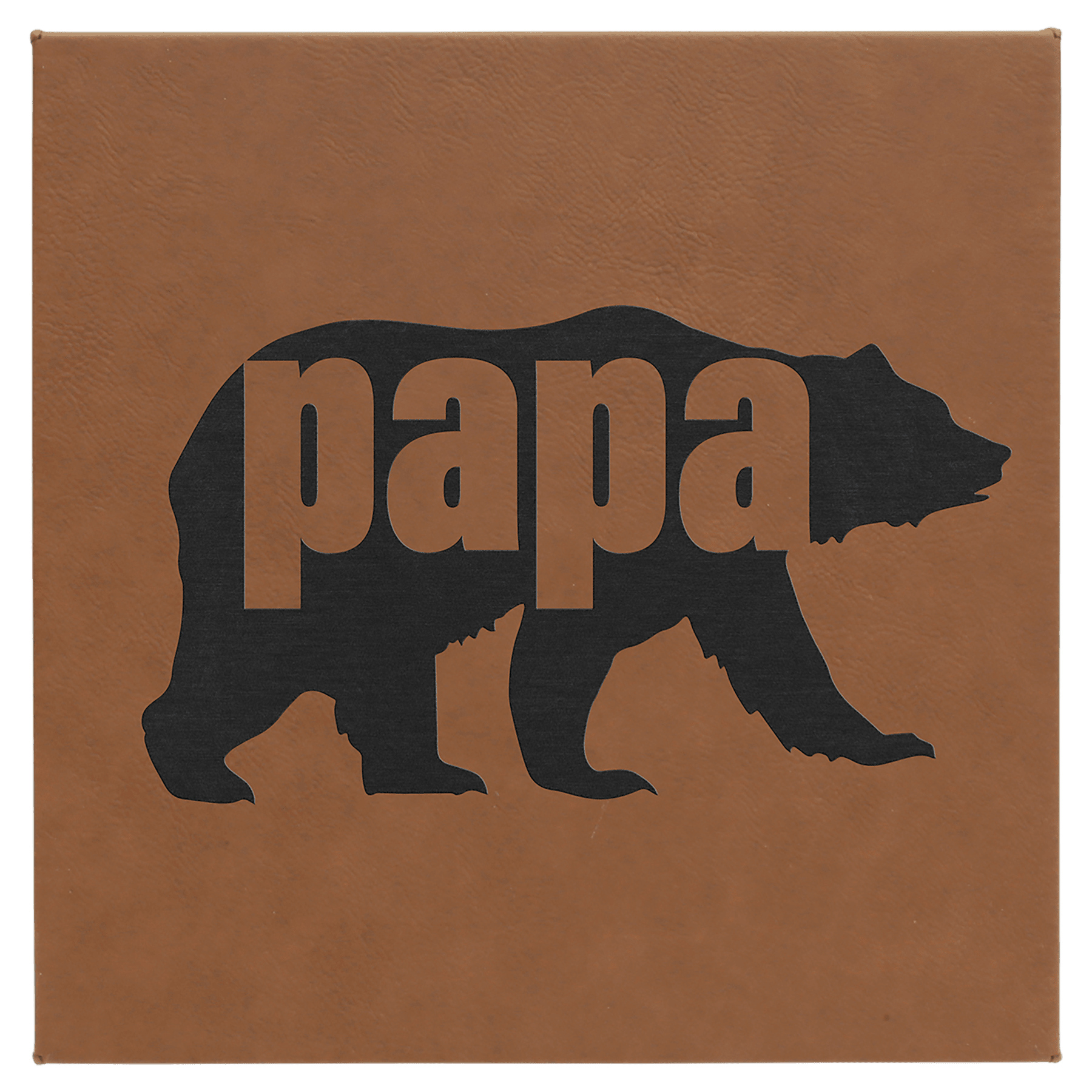 Dark Brown Engravable Leatherette Wall Decor with Sawtooth Hanger - 10" x 10"