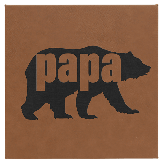 10" x 10" Dark Brown Laserable Leatherette Wall Decor with Sawtooth Hanger