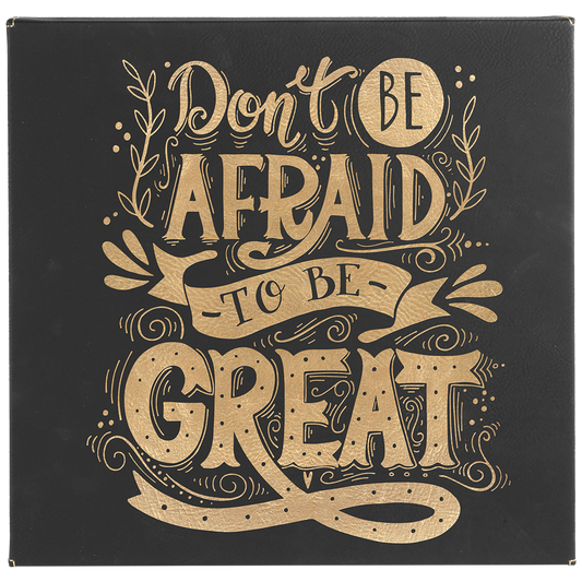 10" x 10" Black/Gold Laserable Leatherette Wall Decor with Sawtooth Hanger