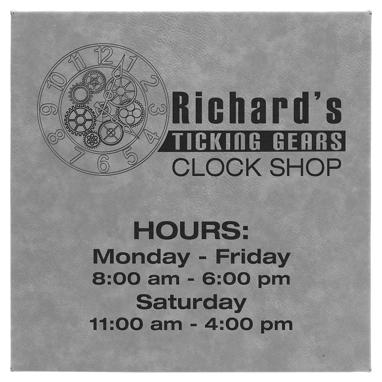 10" x 10" Gray Laserable Leatherette Wall Decor with Sawtooth Hanger