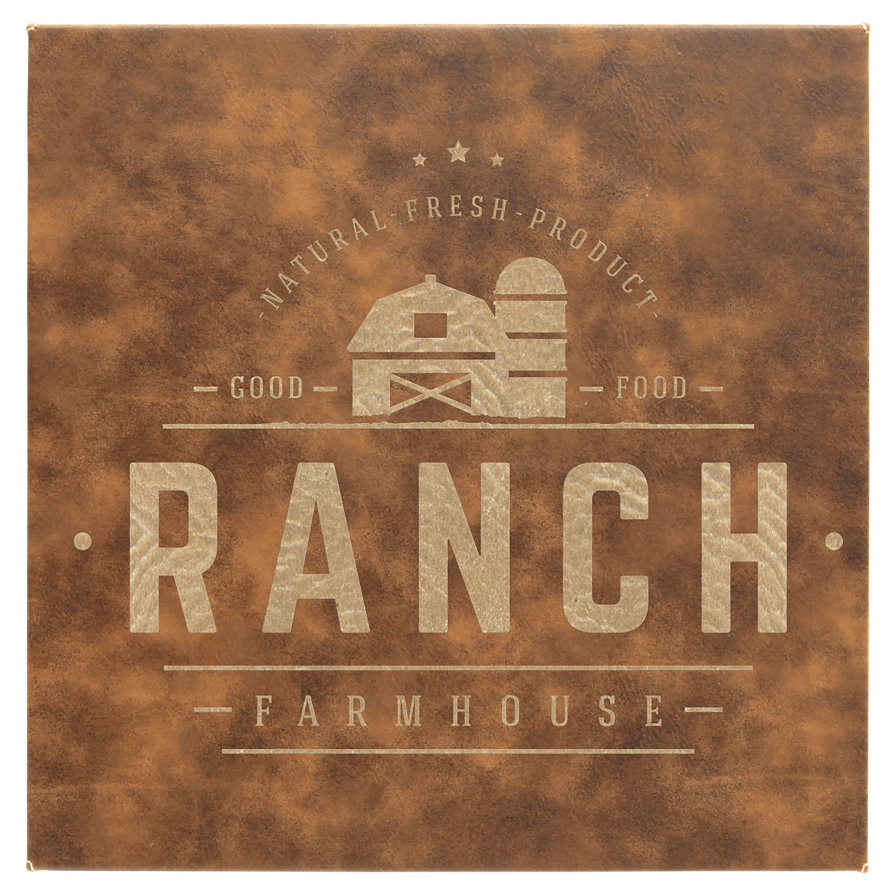 Rustic/Gold Engravable Leatherette Wall Decor with Sawtooth Hanger - 10" x 10"