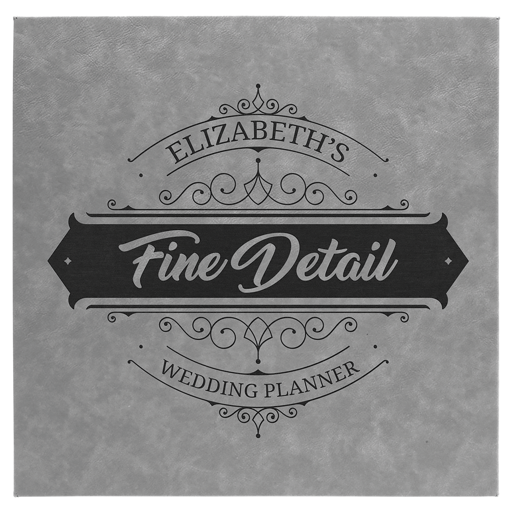 Gray Engravable Leatherette Wall Decor with Sawtooth Hanger - 14" x 14"