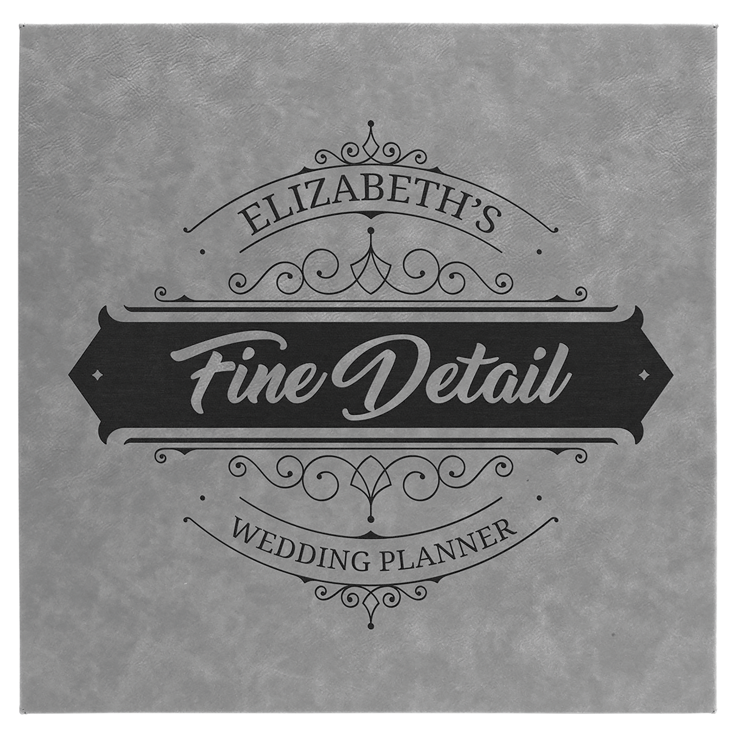14" x 14" Gray Laserable Leatherette Wall Decor with Sawtooth Hanger