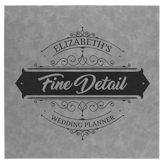 14" x 14" Gray Laserable Leatherette Wall Decor with Sawtooth Hanger