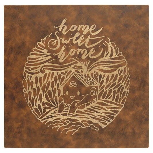 Rustic/Gold Engravable Leatherette Wall Decor with Sawtooth Hanger - 14" x 14"