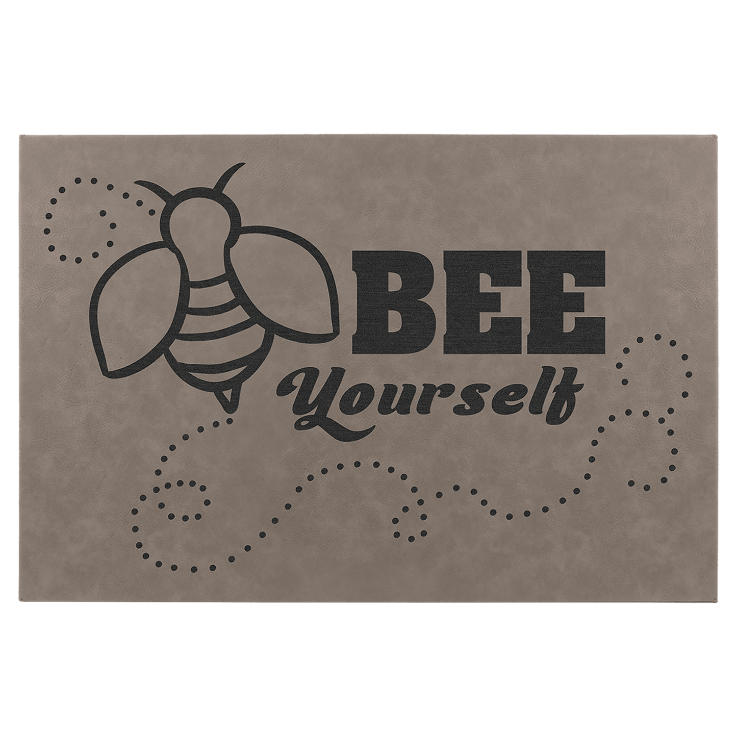 Gray Engravable Leatherette Wall Decor with Sawtooth Hanger - 12" x 18"