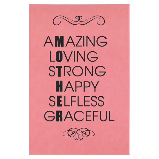 12" x 18" Pink Laserable Leatherette Wall Decor with Sawtooth Hanger