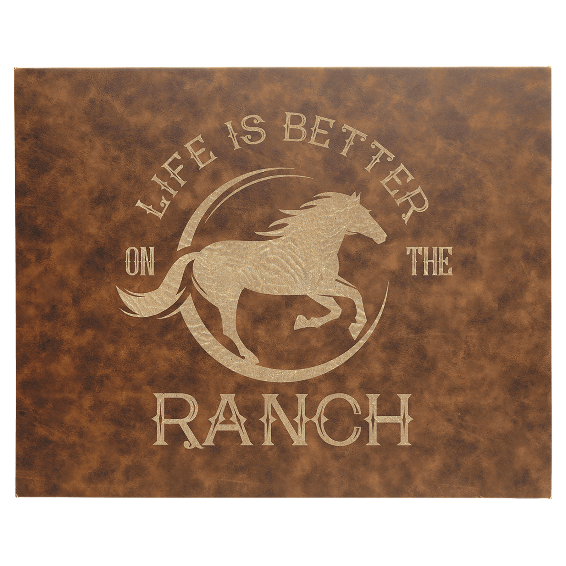 Rustic/Gold Engravable Leatherette Wall Decor with Sawtooth Hanger - 12" x 18"