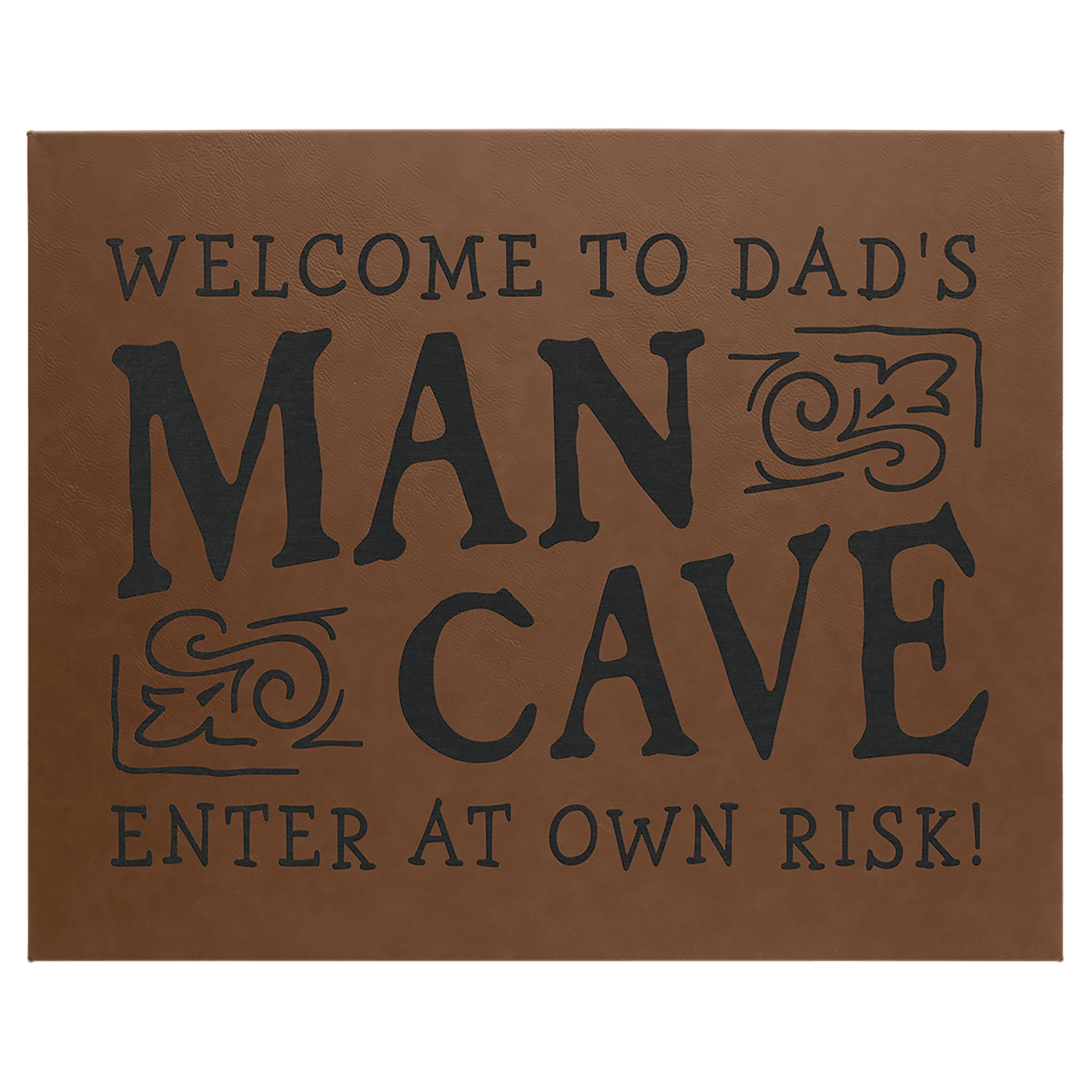 Dark Brown Engravable Leatherette Wall Decor with Sawtooth Hanger - 16" x 20"
