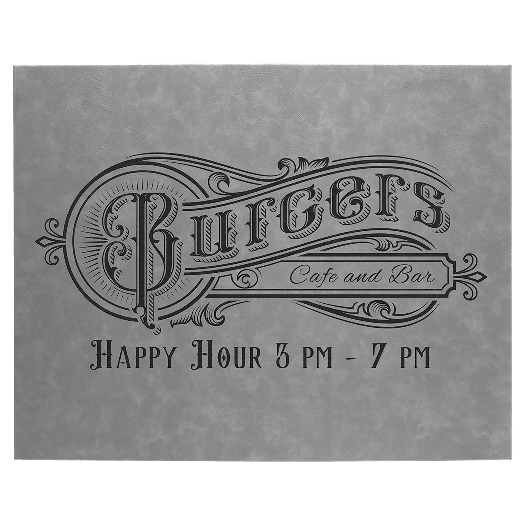 Gray Engravable Leatherette Wall Decor with Sawtooth Hanger - 16" x 20"