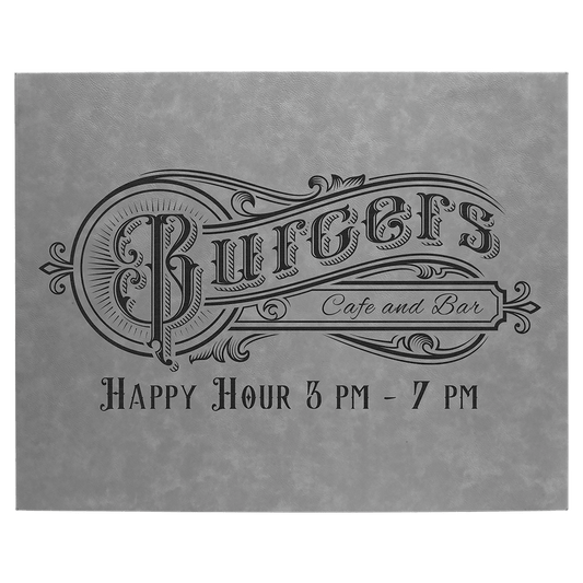 Gray Engravable Leatherette Wall Decor with Sawtooth Hanger - 16" x 20"